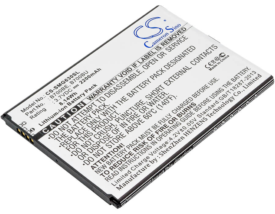 3.7V, 2200mAh, Li-ion Battery fits Samsung, Galaxy Mega 6.3, Galaxy Mega 6.3 Duos, 8.14Wh