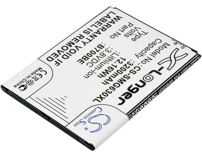 3.8V, 3200mAh, Li-ion Battery fits Samsung, Galaxy Mega 6.3, Galaxy Mega 6.3 Duos, 12.16Wh