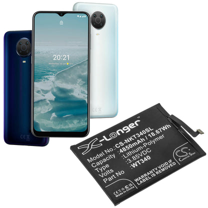 3.85V, 4850mAh, Li-Polymer Battery fits Nokia, Cn110, G10, 18.6725Wh