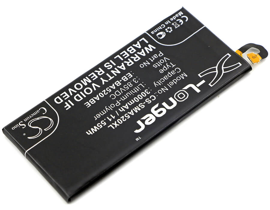 3.85V, 3000mAh, Li-Polymer Battery fits Samsung, Galaxy A5 2017, Sm-a520f, 11.55Wh