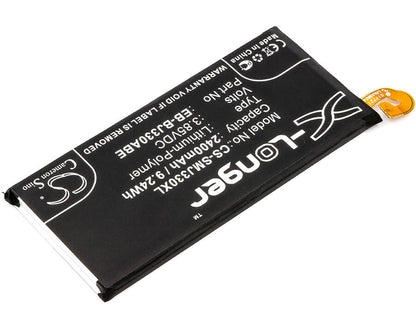 3.85V, 2400mAh, Li-Polymer Battery fits Samsung, Galaxy J3 2017, Galaxy J3 2017 Td-lte, 9.24Wh
