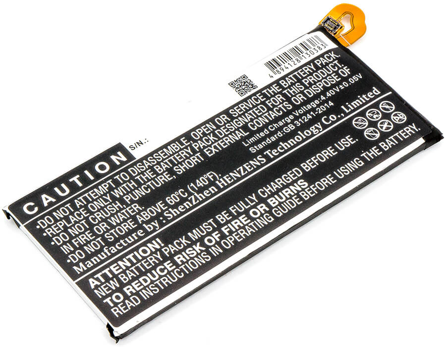 3.85V, 2400mAh, Li-Polymer Battery fits Samsung, Galaxy J3 2017, Galaxy J3 2017 Td-lte, 9.24Wh