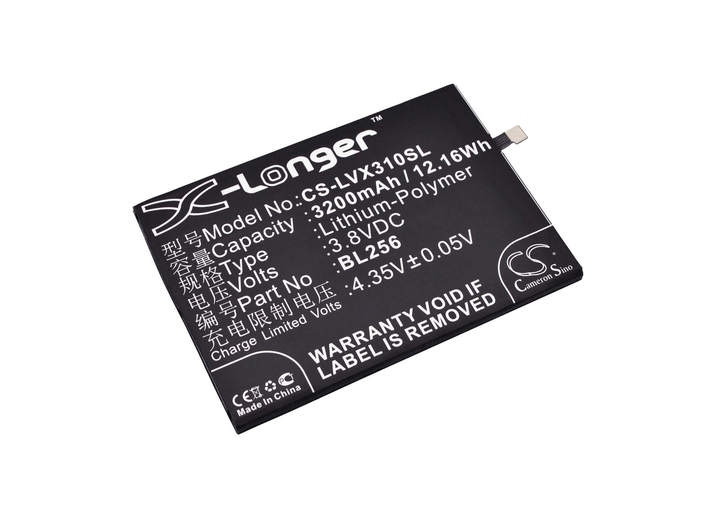 3.8V, 3200mAh, Li-Polymer Battery fits Lenovo, A7010a48, A7010-a48, 12.16Wh
