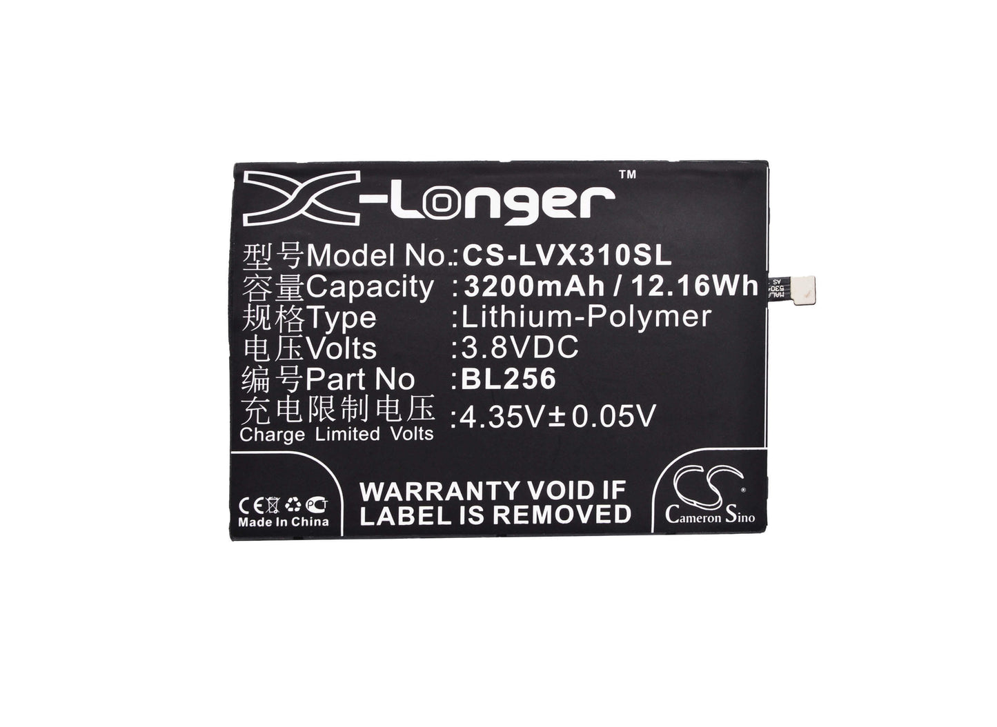 3.8V, 3200mAh, Li-Polymer Battery fits Lenovo, A7010a48, A7010-a48, 12.16Wh