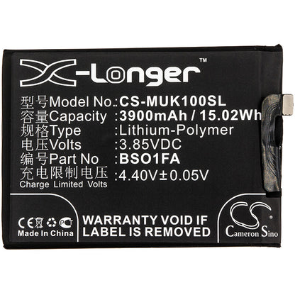 3.85V, 3900mAh, Li-Polymer Battery fits Xiaomi, Black Shark, Black Shark Dual Sim, 15.015Wh