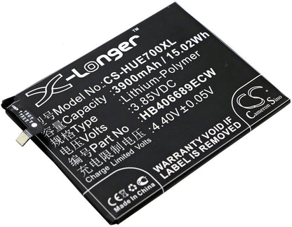 3.85V, 3900mAh, Li-Polymer Battery fits Huawei, Ascend Xt2, Dub-l21, 15.015Wh