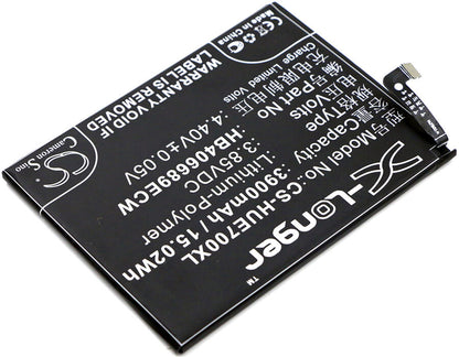 3.85V, 3900mAh, Li-Polymer Battery fits Huawei, Ascend Xt2, Dub-l21, 15.015Wh