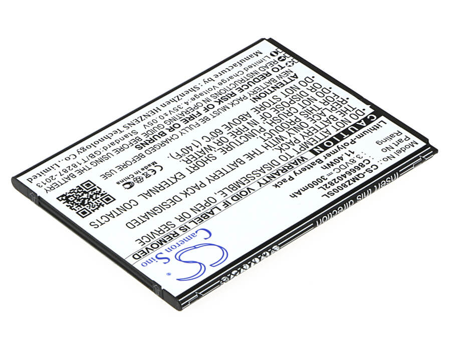3.8V, 3000mAh, Li-Polymer Battery fits Qmobile, Z8 Plus, 11.4Wh