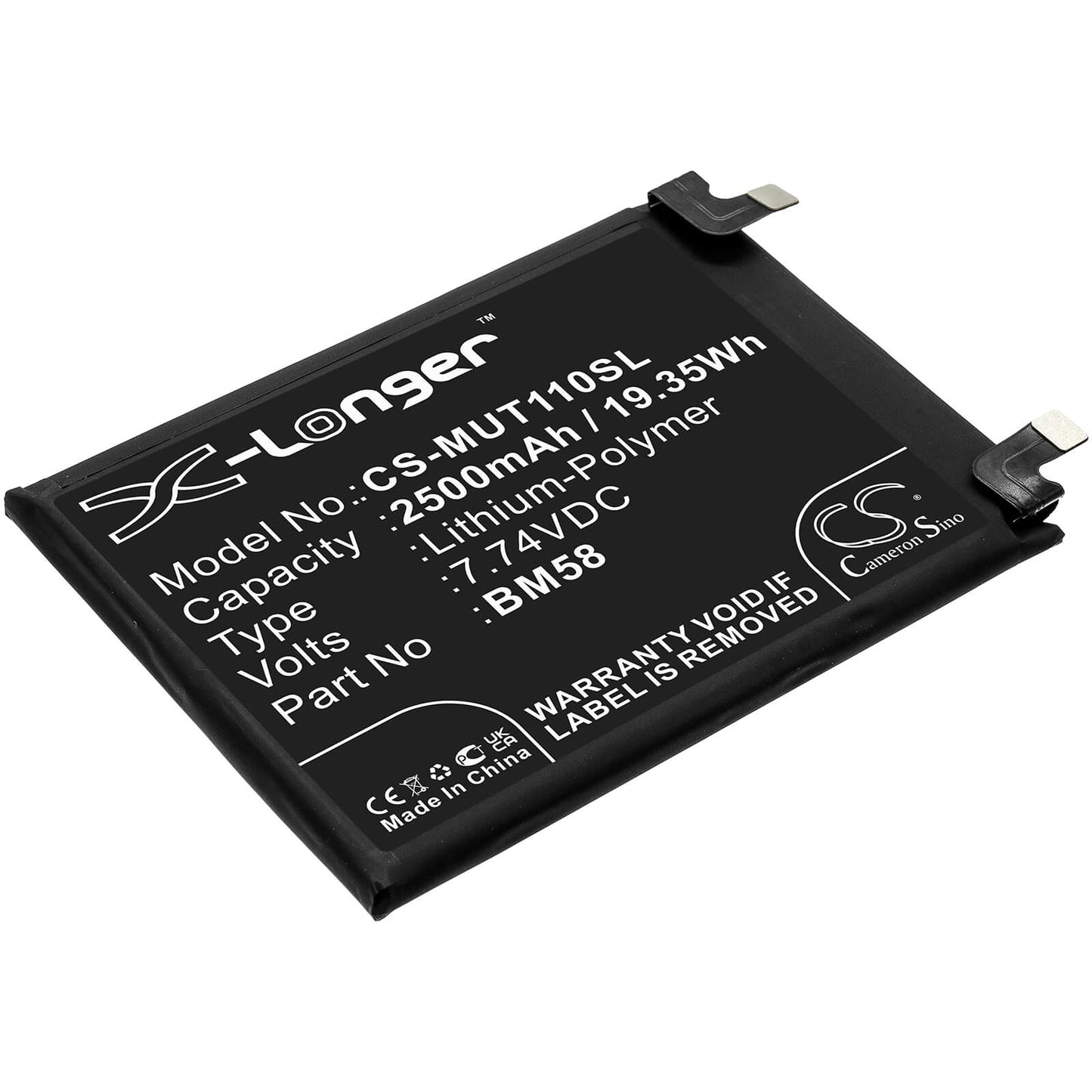 7.74V, 2500mAh, Li-Polymer Battery fits Xiaomi, 2107113sg, Mi 11t Pro 5g, 19.35Wh