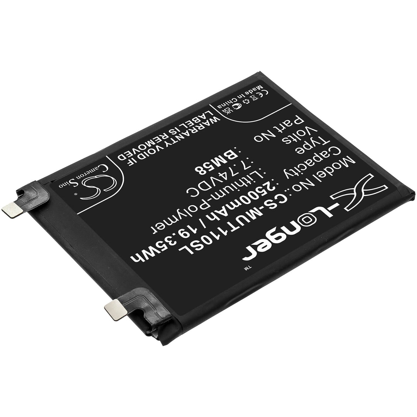 7.74V, 2500mAh, Li-Polymer Battery fits Xiaomi, 2107113sg, Mi 11t Pro 5g, 19.35Wh