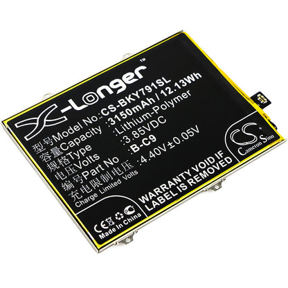 3.85V, 3150mAh, Li-Polymer Battery fits Bbk, Vivo Y79, Vivo Y79 Dual Sim, 12.1275Wh