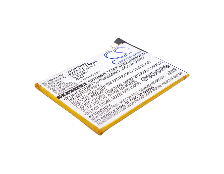 3.85V, 2550mAh, Li-Polymer Battery fits Bbk, Vivo V3 A, Vivo V3m A, 9.8175Wh