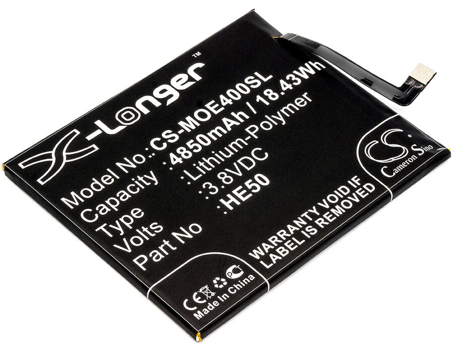 3.8V, 4850mAh, Li-Polymer Battery fits Motorola, Moto E4 Plus, Moto E5 Plus, 18.43Wh