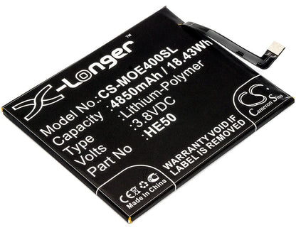 3.8V, 4850mAh, Li-Polymer Battery fits Motorola, Moto E4 Plus, Moto E5 Plus, 18.43Wh