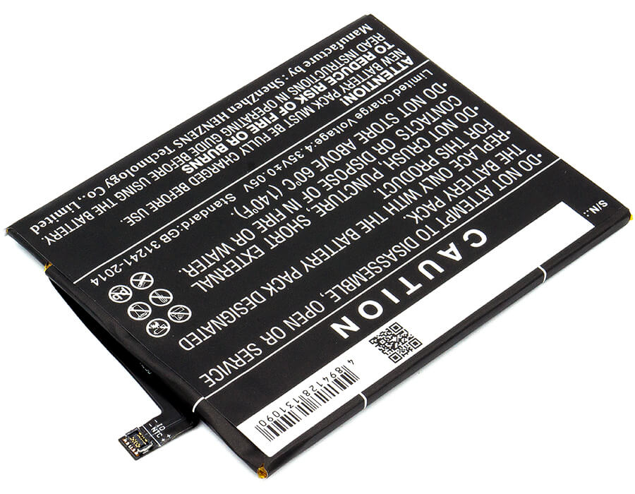 3.8V, 4850mAh, Li-Polymer Battery fits Motorola, Moto E4 Plus, Moto E5 Plus, 18.43Wh