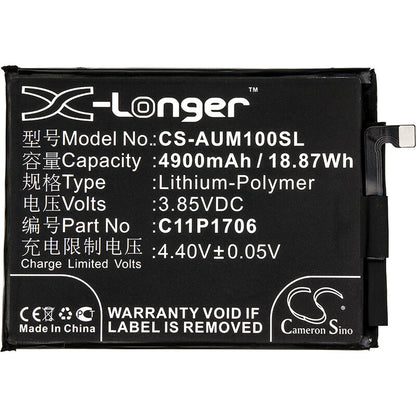 3.85V, 4900mAh, Li-Polymer Battery fits Asus, Zb602kl, Zenfone Max Pro M1, 18.865Wh