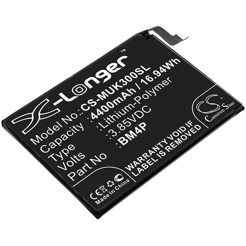 3.85V, 4400mAh, Li-Polymer Battery fits Xiaomi, M2001g7ac, M2001g7ae, 16.94Wh