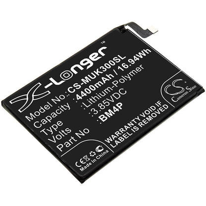 3.85V, 4400mAh, Li-Polymer Battery fits Xiaomi, M2001g7ac, M2001g7ae, 16.94Wh