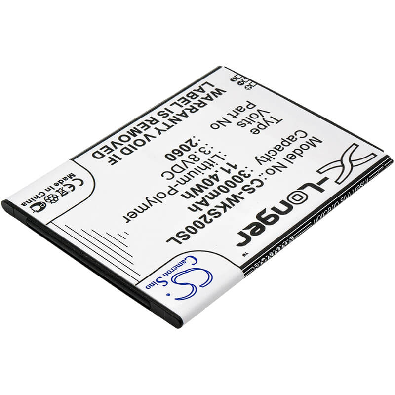3.8V, 3000mAh, Li-Polymer Battery fits Wiko, L5261ae, Pulp Fab, 11.4Wh