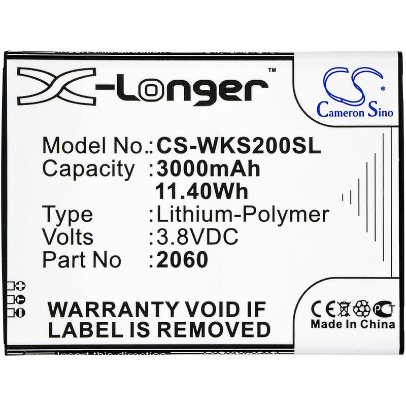 3.8V, 3000mAh, Li-Polymer Battery fits Wiko, L5261ae, Pulp Fab, 11.4Wh
