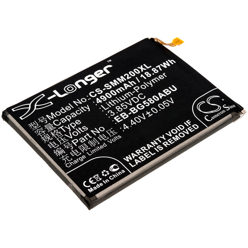 3.85V, 4900mAh, Li-Polymer Battery fits Samsung, Galaxy A40s, Galaxy A40s 2019, 18.865Wh