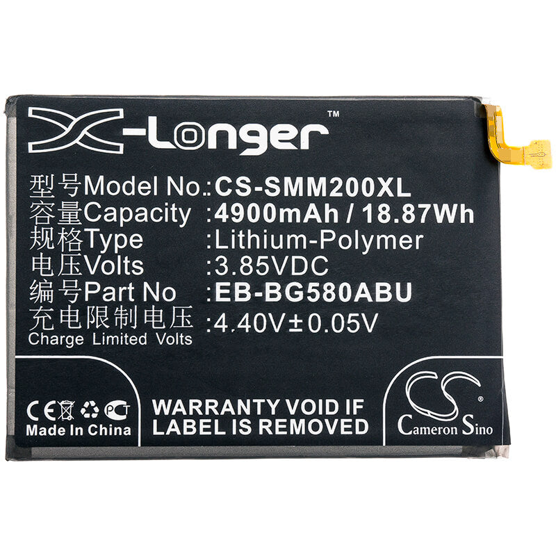 3.85V, 4900mAh, Li-Polymer Battery fits Samsung, Galaxy A40s, Galaxy A40s 2019, 18.865Wh