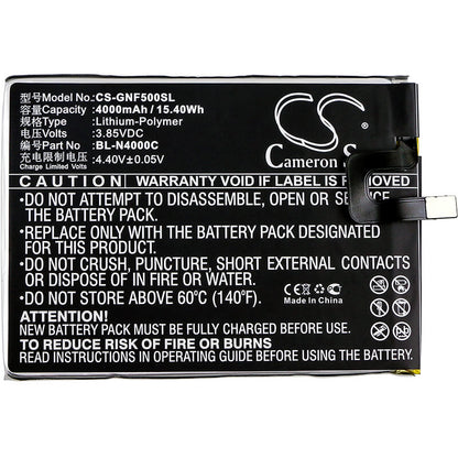 3.85V, 4000mAh, Li-Polymer Battery fits Gionee, F5, F5 Td-lte Dual Sim, 15.4Wh
