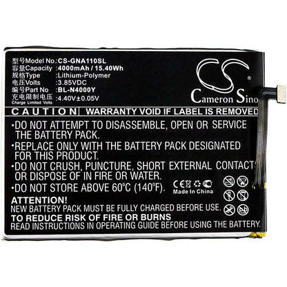 3.85V, 4000mAh, Li-Polymer Battery fits Gionee, A1 Lite, A1 Lite Dual Sim, 15.4Wh