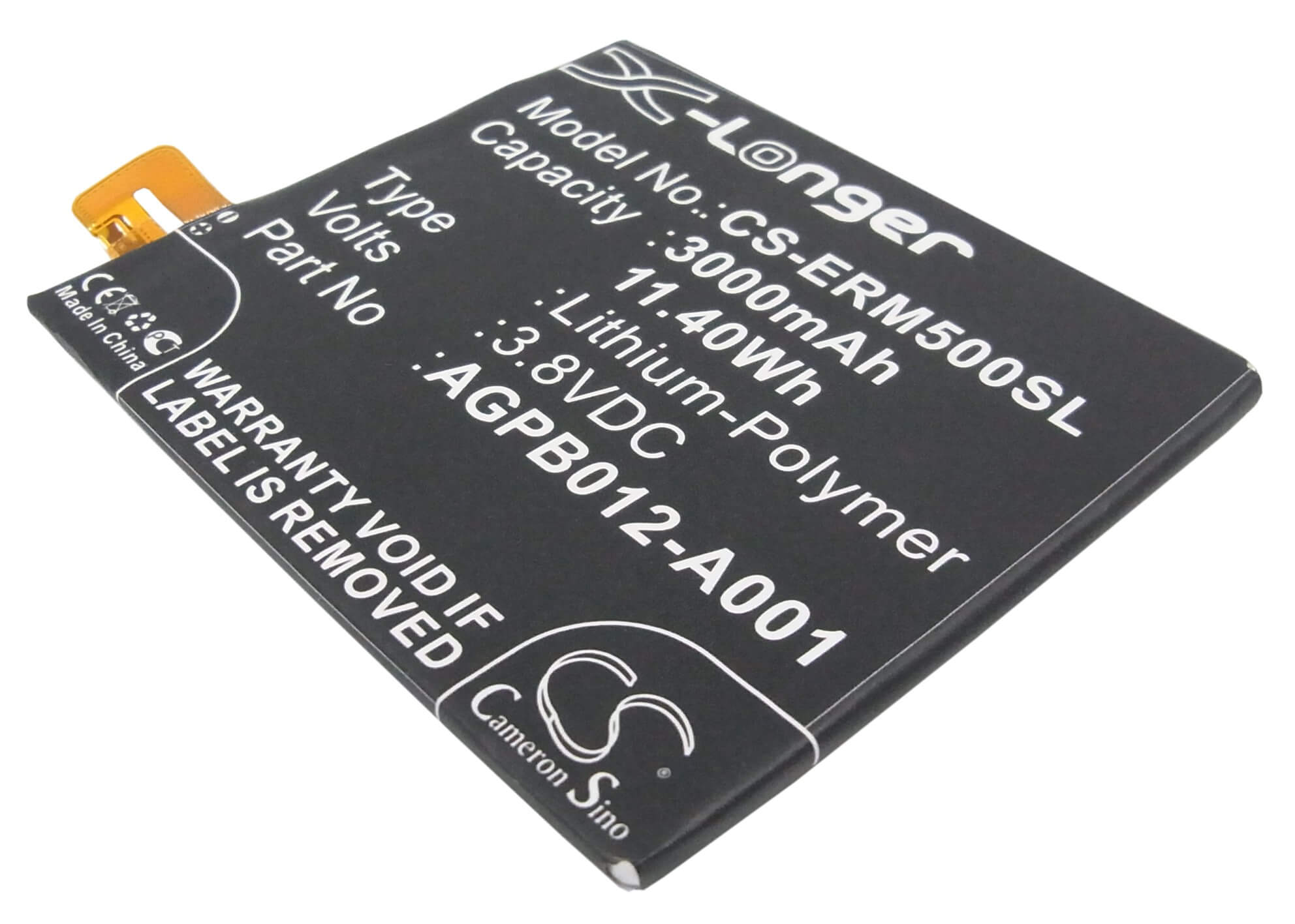 3.8V, 3000mAh, Li-Polymer Battery fits Sony, C5322, D5303, 11.4Wh