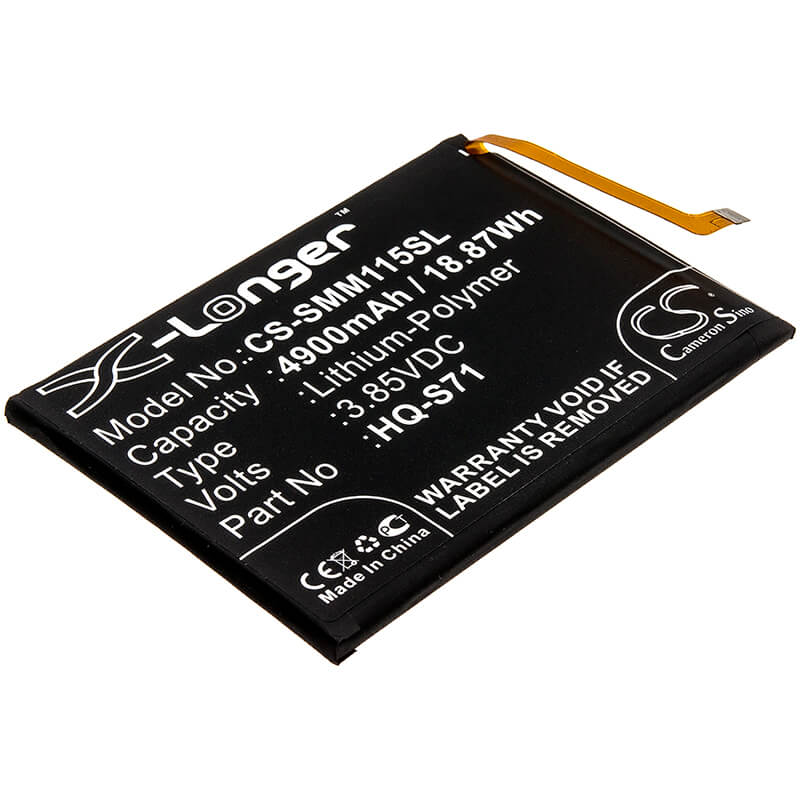 3.85V, 4900mAh, Li-Polymer Battery fits Samsung, Galaxy M11, Galaxy M11 2020, 18.865Wh