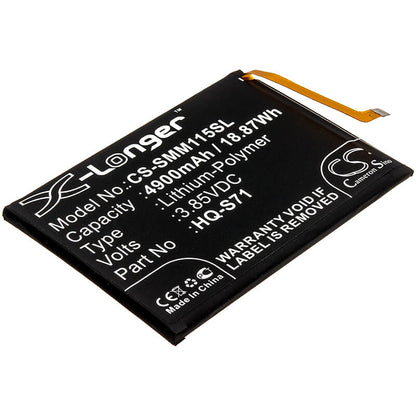 3.85V, 4900mAh, Li-Polymer Battery fits Samsung, Galaxy M11, Galaxy M11 2020, 18.865Wh