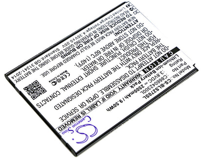 3.8V, 2500mAh, Li-ion Battery fits Blu, S270q, Studio C 8.8, 9.5Wh