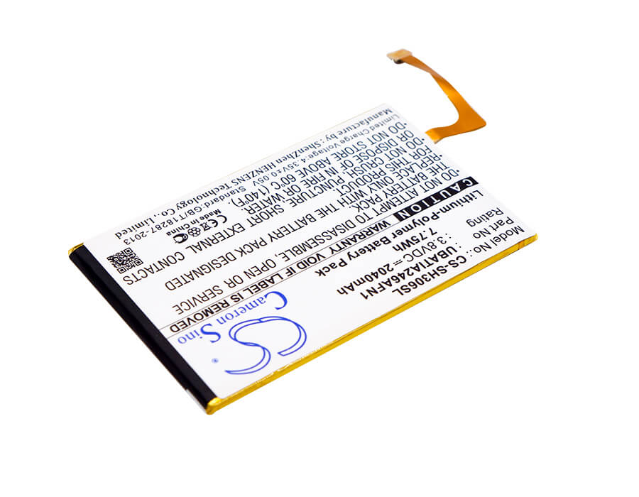 3.8V, 2040mAh, Li-Polymer Battery fits Sharp, 306sh, Aquos Crystal, 7.752Wh