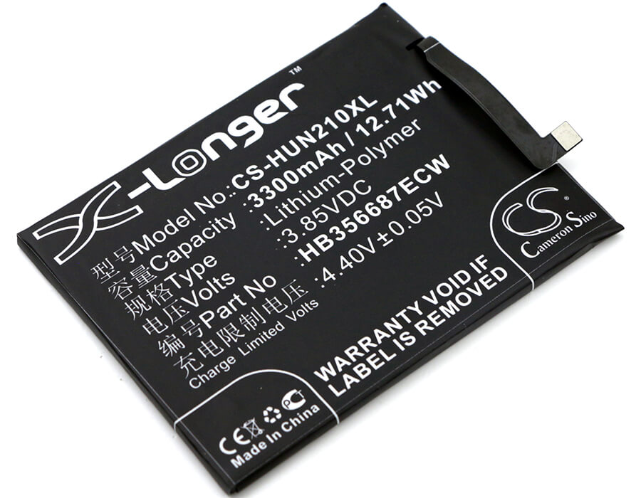 3.85V, 3300mAh, Li-Polymer Battery fits Huawei, Bac-al00, Bac-l23, 12.705Wh