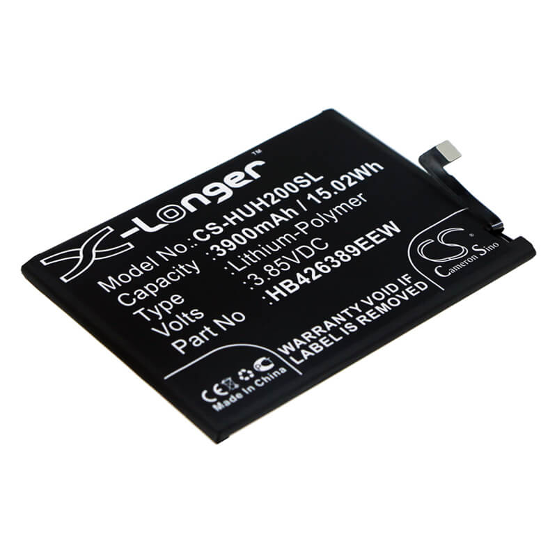 3.85V, 3900mAh, Li-Polymer Battery fits Huawei, Honor 20 Lite, Honor 20 Youth, 15.015Wh