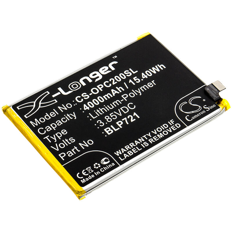 3.85V, 4000mAh, Li-Polymer Battery fits Oppo, R1941, Realme C2, 15.4Wh