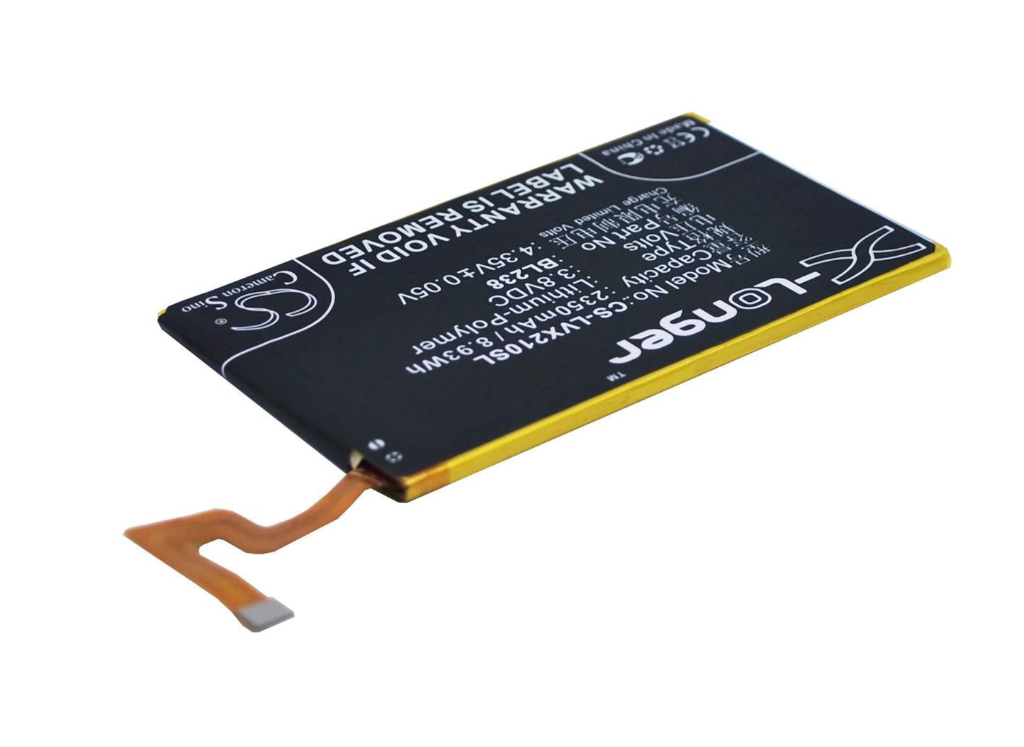 3.8V, 2350mAh, Li-Polymer Battery fits Lenovo, Vibe X2pt5, 8.93Wh