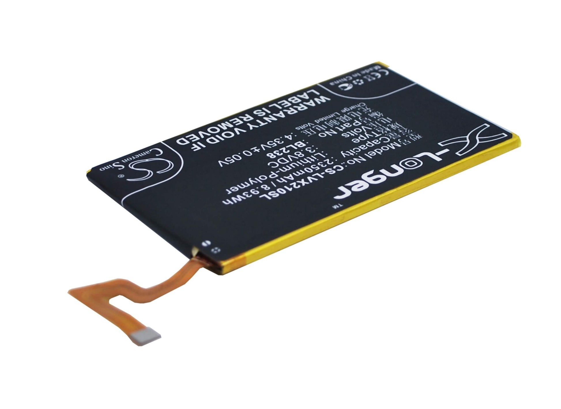 3.8V, 2350mAh, Li-Polymer Battery fits Lenovo, Vibe X2pt5, 8.93Wh