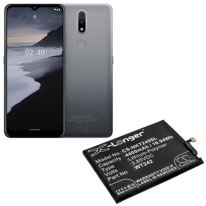 3.85V, 4400mAh, Li-Polymer Battery fits Nokia, Nokia 2.4, Ta-1270, 16.94Wh