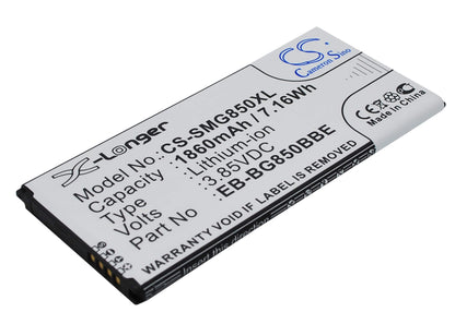 3.85V, 1860mAh, Li-ion Battery fits Samsung, Galaxy Alpha, Galaxy Alpha Lte-a, 7.161Wh