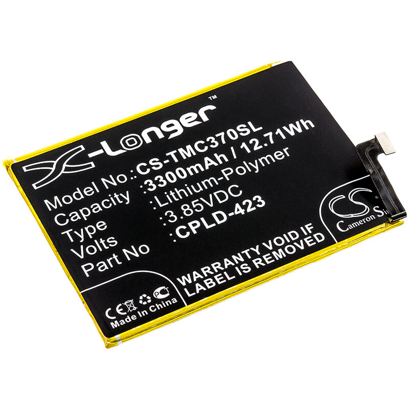 3.85V, 3300mAh, Li-Polymer Battery fits T-mobile, C3701a, Revvl Plus, 12.705Wh