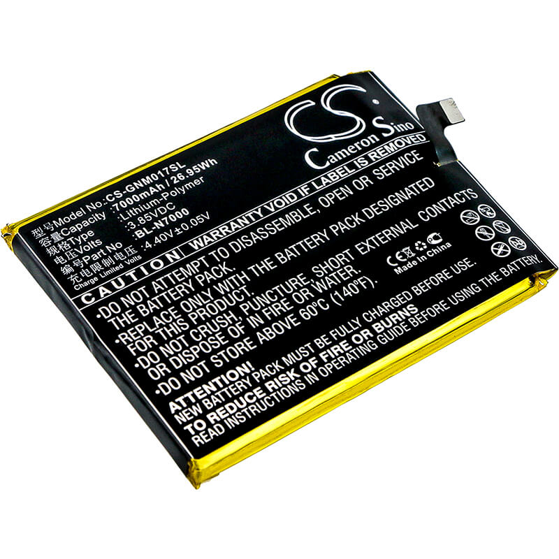 3.85V, 7000mAh, Li-Polymer Battery fits Gionee, M2017, M2017 Dual Sim, 26.95Wh