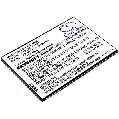 3.8V, 2800mAh, Li-Polymer Battery fits Philips, Cts395, Xenium S395, 10.64Wh