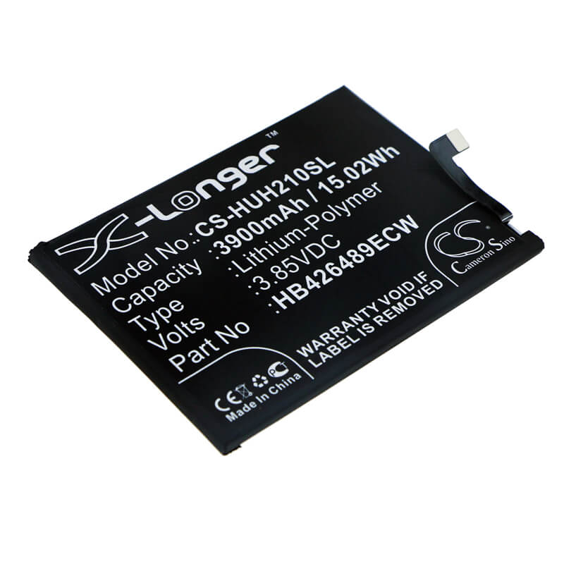 3.85V, 3900mAh, Li-Polymer Battery fits Huawei, Aqm-al00, Aqm-tl00, 15.015Wh