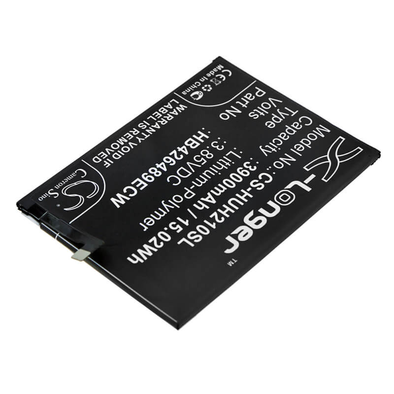 3.85V, 3900mAh, Li-Polymer Battery fits Huawei, Aqm-al00, Aqm-tl00, 15.015Wh