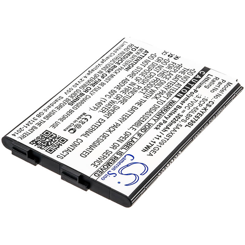 3.7V, 3020mAh, Li-Polymer Battery fits Kyocera, Duraforce Xd, E6790, 11.174Wh
