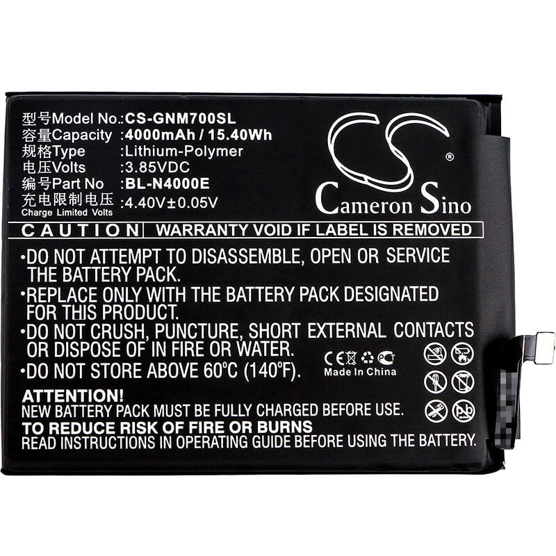 3.85V, 4000mAh, Li-Polymer Battery fits Gionee, M7, M7l, 15.4Wh