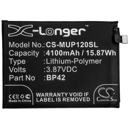 3.87V, 4100mAh, Li-Polymer Battery fits Xiaomi, M2101k9ag, M2101k9c, 15.867Wh