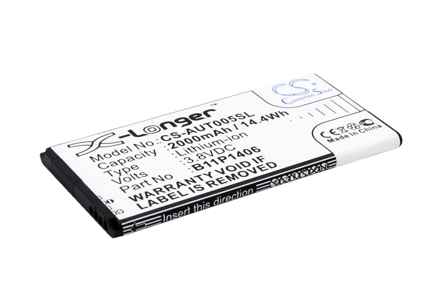 3.8V, 2000mAh, Li-ion Battery fits Asus, Padfone X Mini 4.5, Padfone X Mini 4.5 4g, 7.6Wh