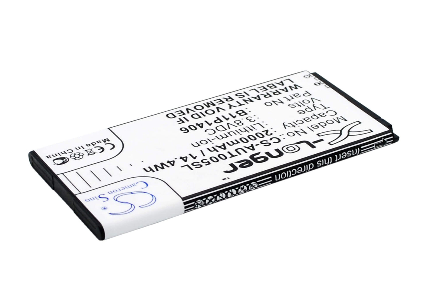 3.8V, 2000mAh, Li-ion Battery fits Asus, Padfone X Mini 4.5, Padfone X Mini 4.5 4g, 7.6Wh